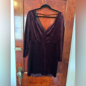 Express,  maroon,  large dress with shimmer detail